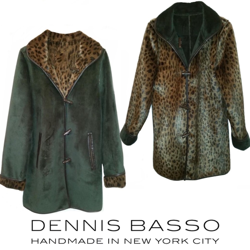 Dennis Basso NY Reversible Faux Fur/Suede Parka Coat, Vintage Brooklyn, M/L GUC